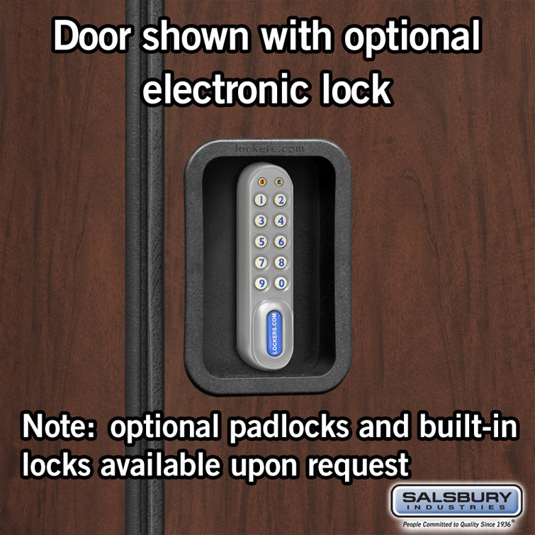 Mahogany 2-Tier 6-Door Wood Locker with Black Base
