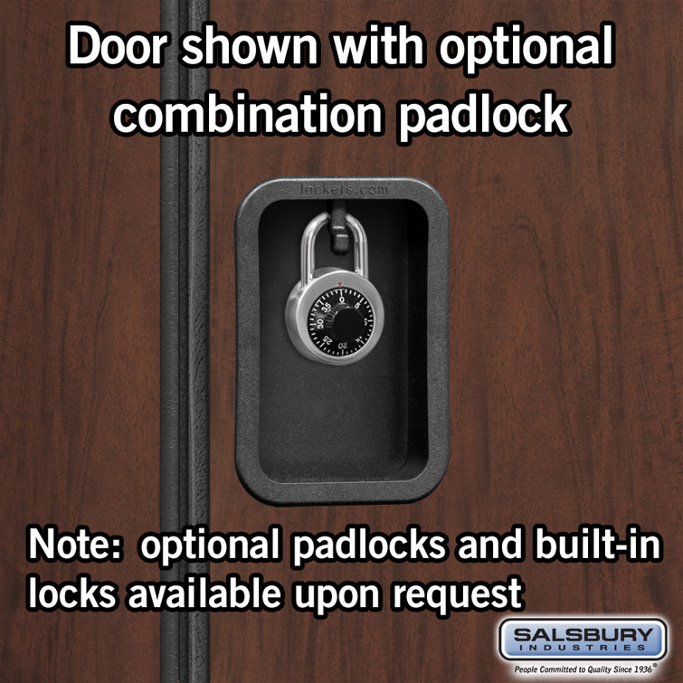 Mahogany 2-Tier 6-Door Wood Locker with Black Base