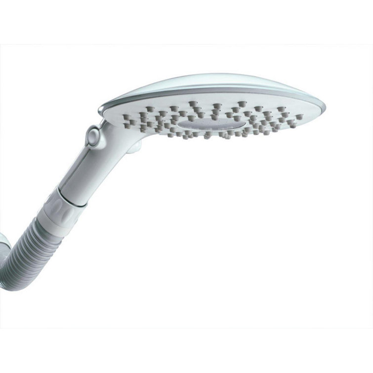 Waterpik White Adjustable Rainfall Showerhead with Flexible Neck