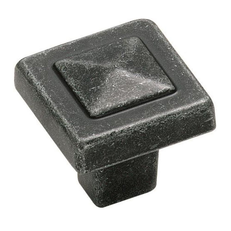 Wrought Iron Square Rustic Cabinet Knob with Mounting Hardware