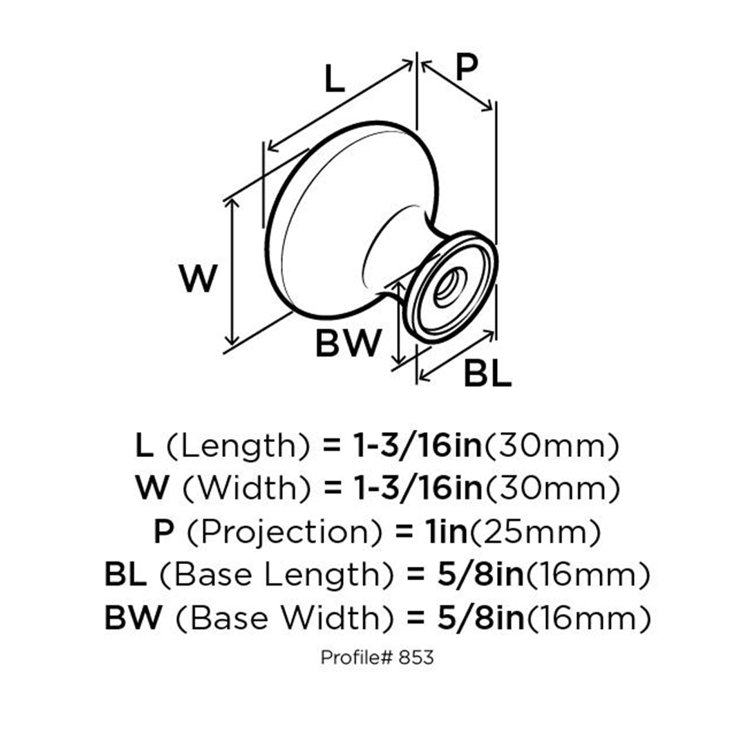 Polished Chrome Round Traditional Cabinet Knob with Mounting Hardware