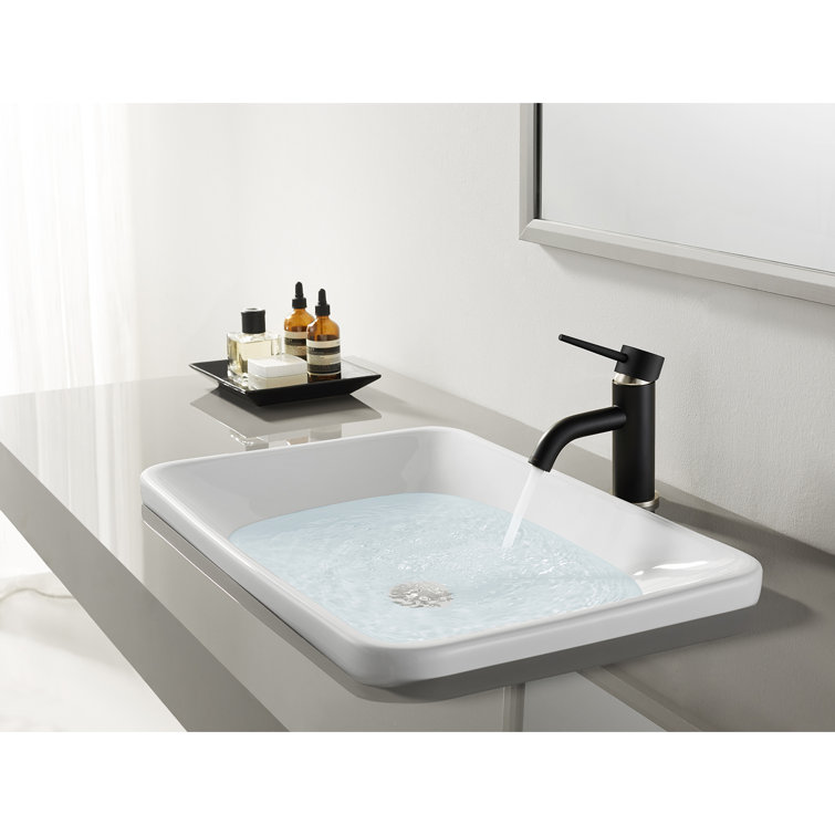 Matte Black and Brushed Nickel Single Hole Bathroom Faucet