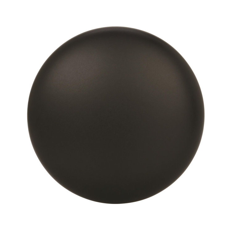 Matte Black Round Cabinet Knob with Mounting Hardware
