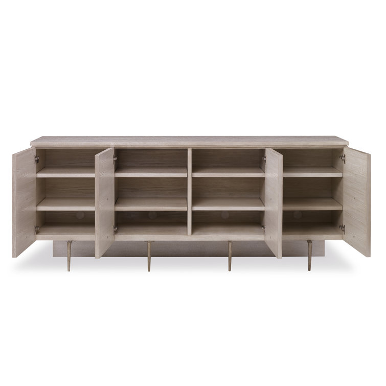 Champagne Oak and Veneer 84'' Sideboard with Tree Motif