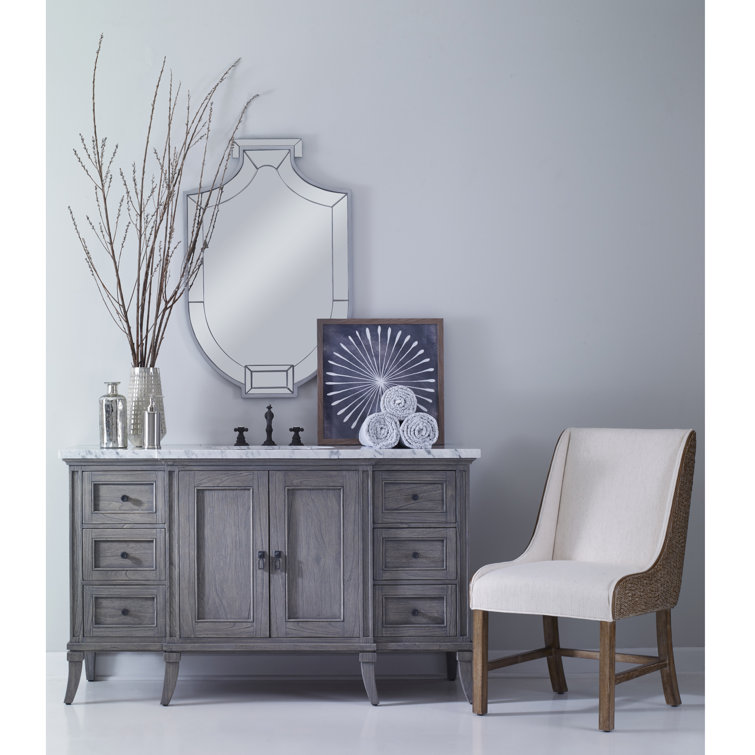 Danbury 60'' Gray Mahogany Single Bathroom Vanity with Marble Top