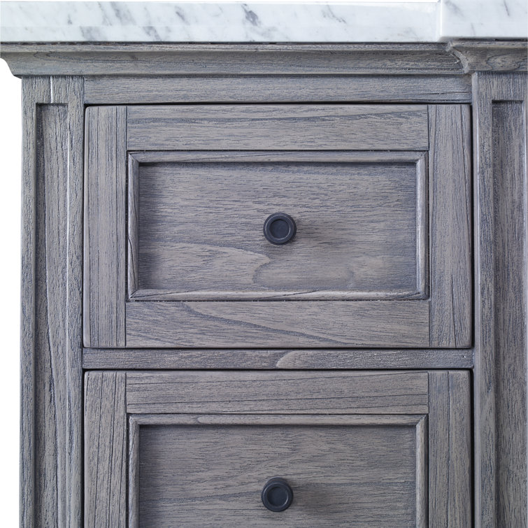 Danbury 60'' Gray Mahogany Single Bathroom Vanity with Marble Top