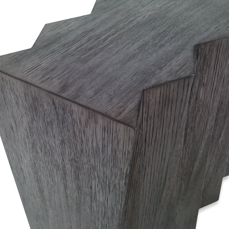 Champagne Oak and Steel Free Form Console Table