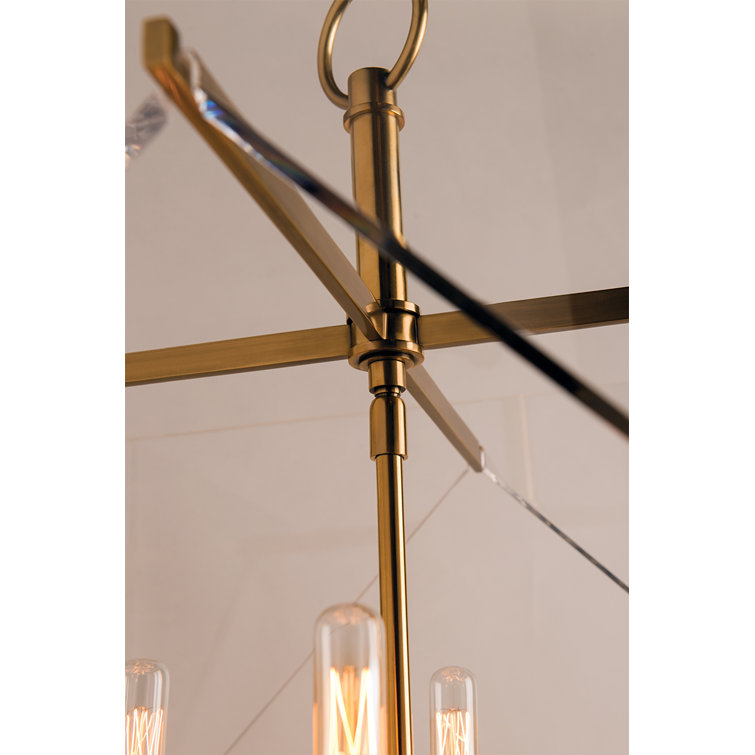 Elegant Travis Aged Brass 4-Light LED Flush Mount with Clear Acrylic Shade
