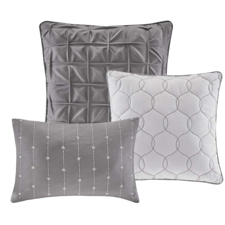 Gray California King 7-Piece Seersucker Comforter Set