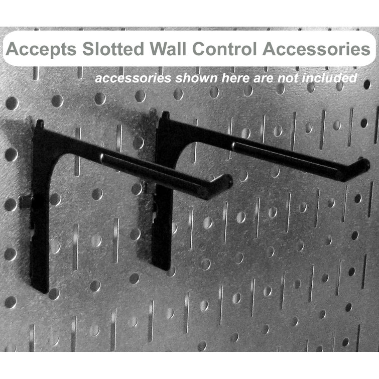 Galvanized Steel Pegboard Tool Storage Kit with Black Accessories
