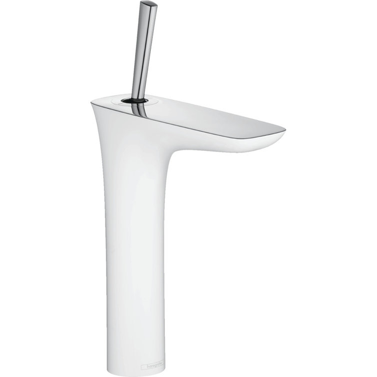 Puravida White and Chrome Single Hole Bathroom Faucet