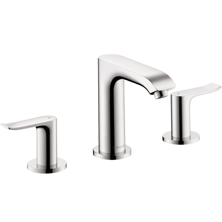 18" Chrome Brass Widespread Bathroom Faucet with Dual Handles