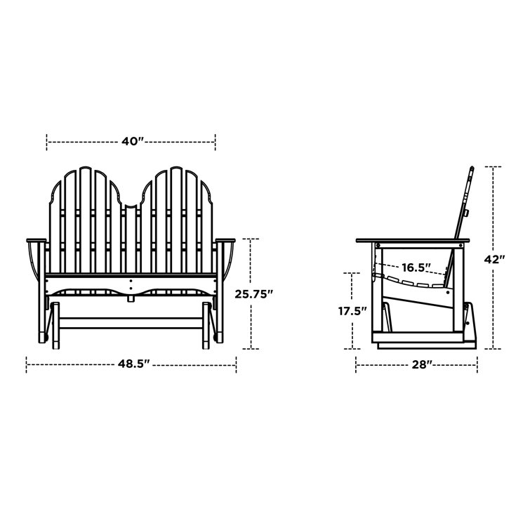 White Recycled Plastic Adirondack Outdoor Glider Bench