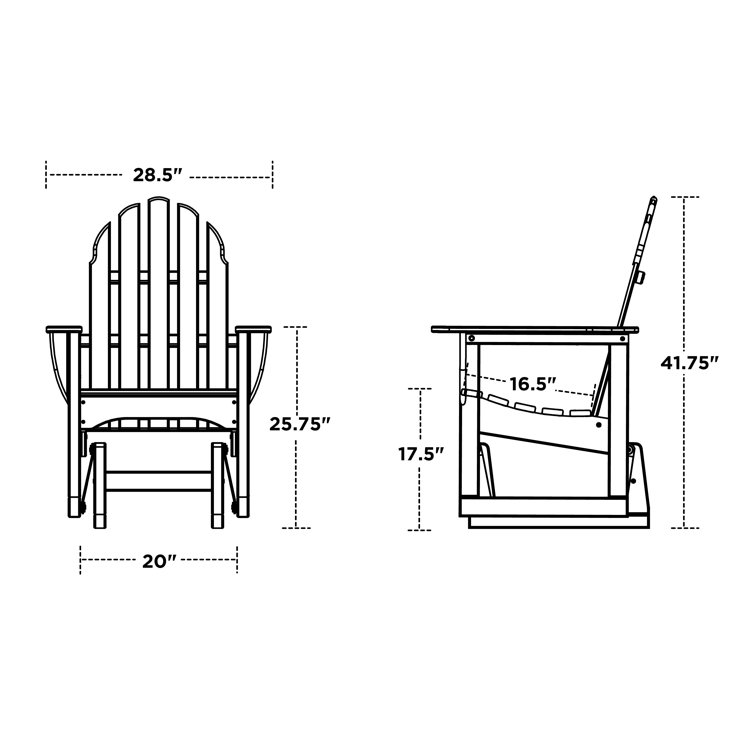 Slate Gray POLYWOOD Classic Adirondack Glider Chair