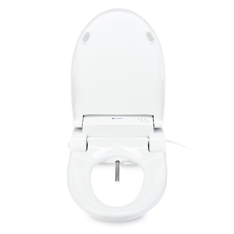 White Round Advanced Heated Bidet Toilet Seat with Stainless Steel Nozzle