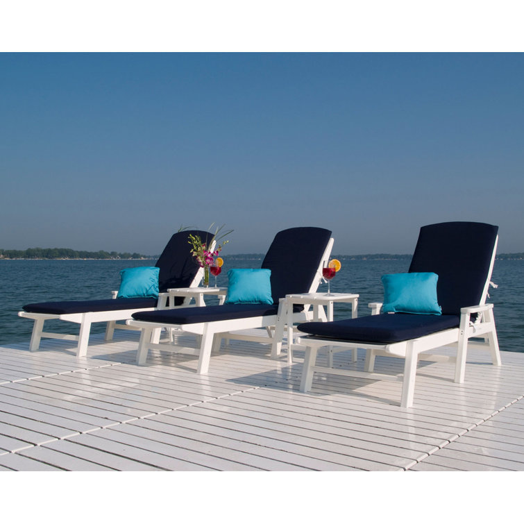 Slate Grey Weatherproof Recycled Plastic Chaise Lounger with Arms
