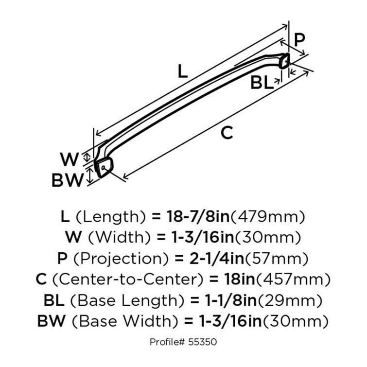 Satin Nickel 12" Traditional Appliance Pull with Mounting Hardware