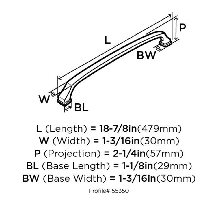 Satin Nickel 12" Traditional Appliance Pull with Mounting Hardware