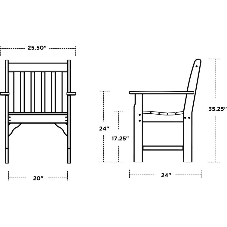 Vineyard Slate Grey POLYWOOD Garden Arm Chair