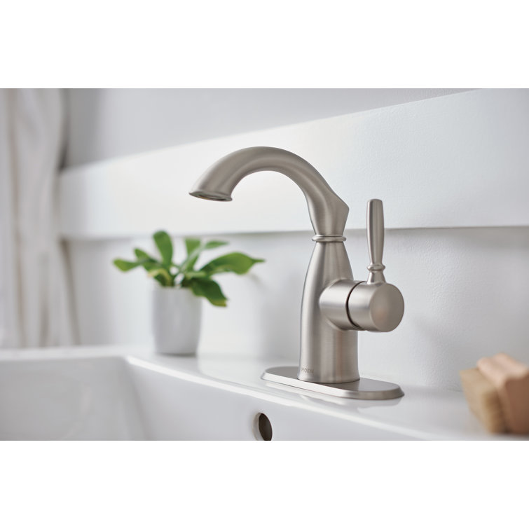Sarona Rustic Farmhouse Single-Handle Nickel Bathroom Faucet