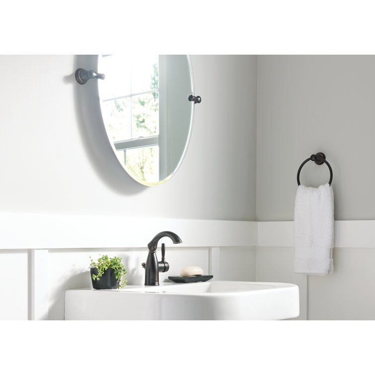 Mediterranean Bronze Single Hole Bathroom Faucet with Drain Assembly