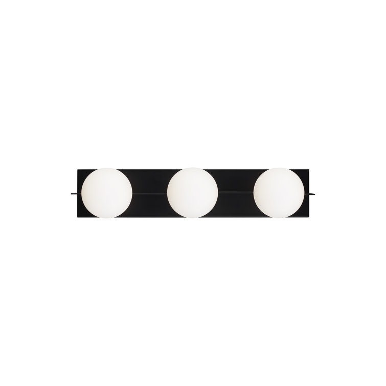 Matte Black 24" Glass Shade 3-Light Vanity Fixture