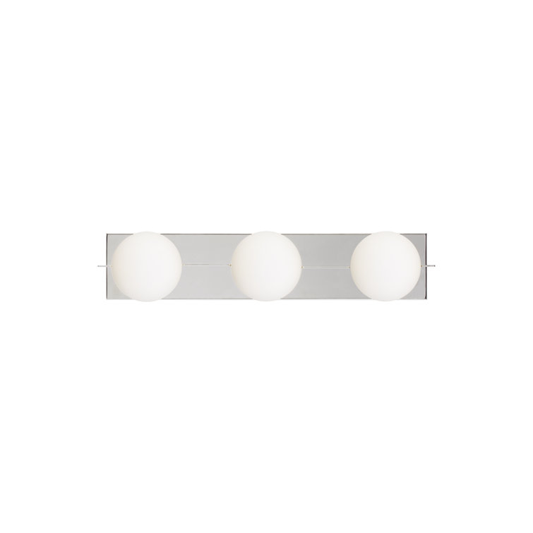 Orbel Mid-Century Modern Polished Nickel 3-Light LED Vanity Light