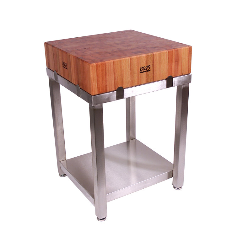 Cherry Wood Rectangular Butcher Block Table Set