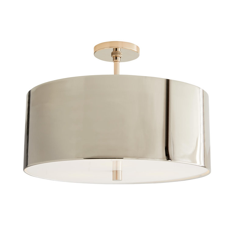 Tarbell Polished Nickel Acrylic Semi-Flush Mount Ceiling Light