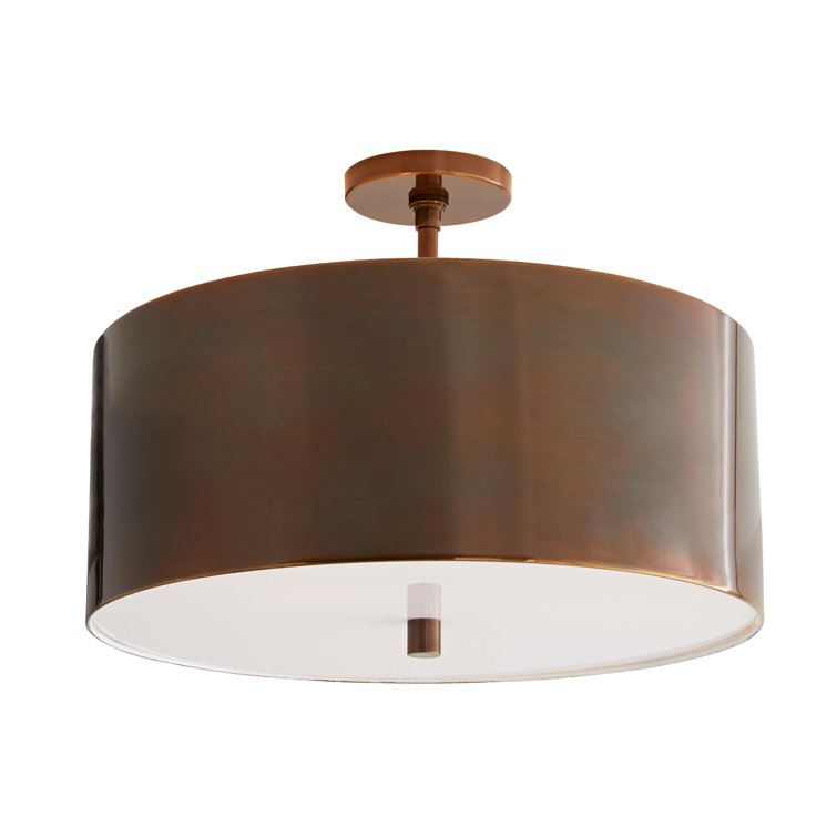 Tarbell 19.5" Bronze Drum Semi-Flush Mount Light with Acrylic Diffuser