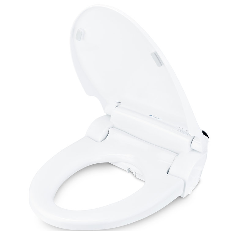 White Round Advanced Heated Bidet Toilet Seat with Stainless Steel Nozzle