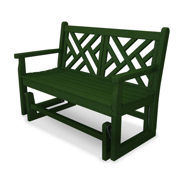 Hunter Green Recycled Plastic Outdoor Glider Bench
