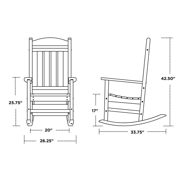 White Recycled Plastic Presidential Rocking Chair with Arms