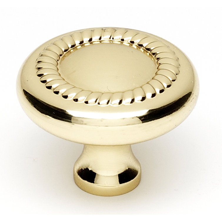 Polished Brass Traditional Cabinet Knob with Mounting Hardware