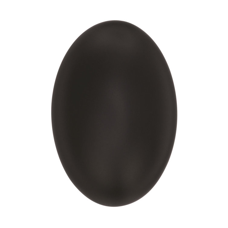 Matte Black Oval Cabinet Knob with Mounting Hardware