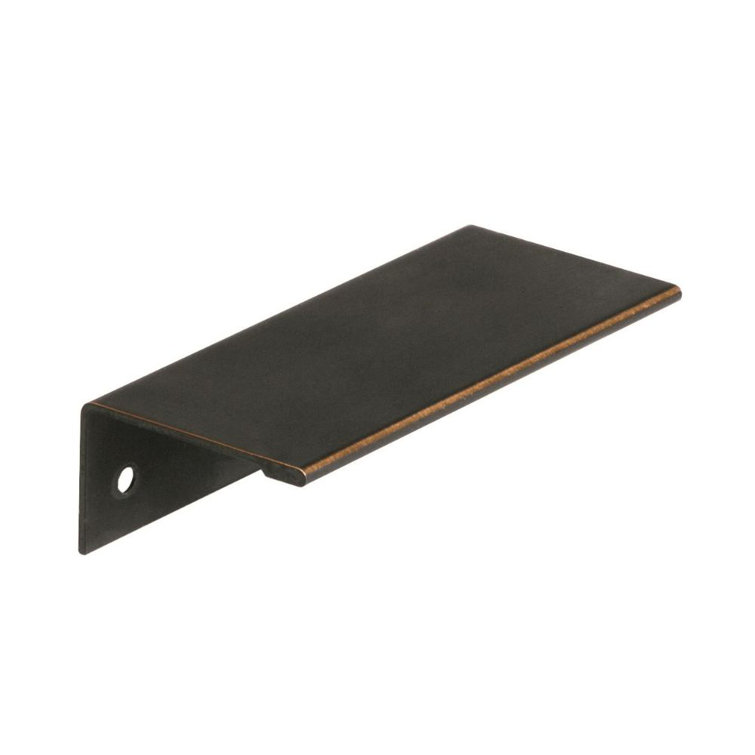 Oil-Rubbed Bronze Modern Finger Cabinet Pull with Mounting Hardware