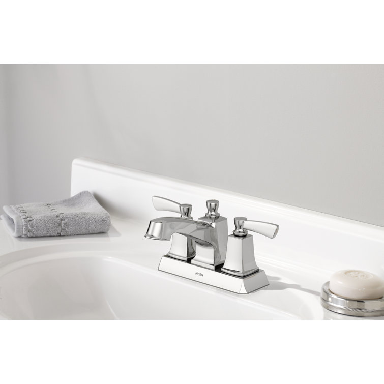 Conway Chrome 4-Inch Centerset Double Handle Bathroom Faucet