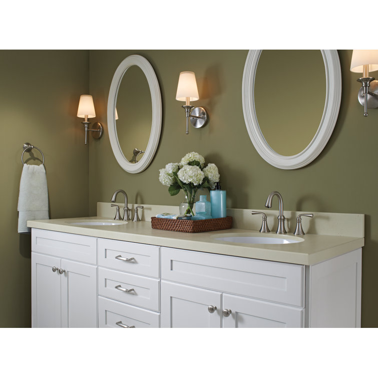 Elegant Widespread Bathroom Faucet in Spot Resist Brushed Nickel