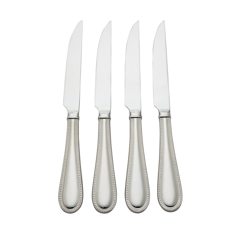 Lyndon Stainless Steel 4-Piece Steak Knife Set with Beaded Handle