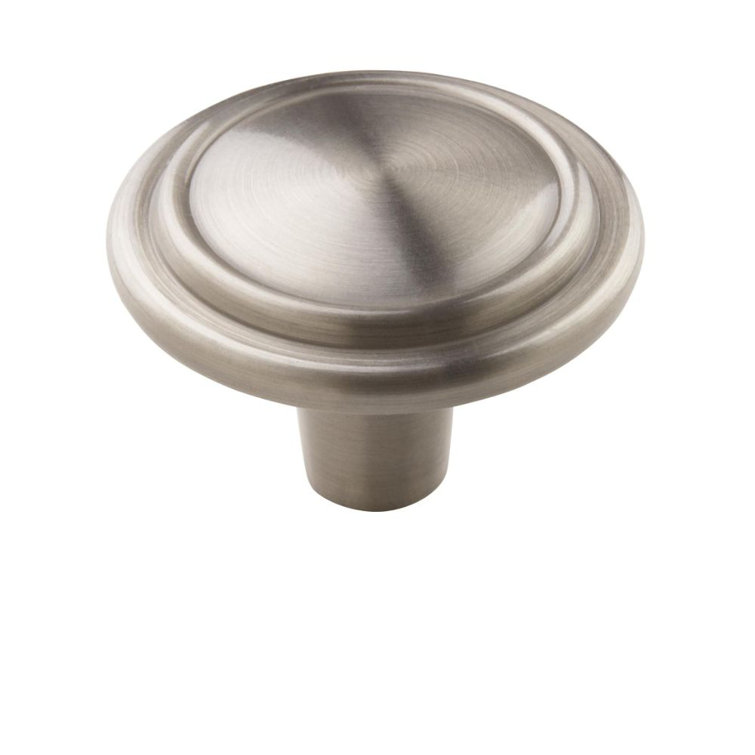 Satin Nickel Round Cabinet Knob with Mounting Hardware