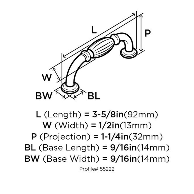 Polished Nickel Ribbed Barrel Cabinet Pull Handle