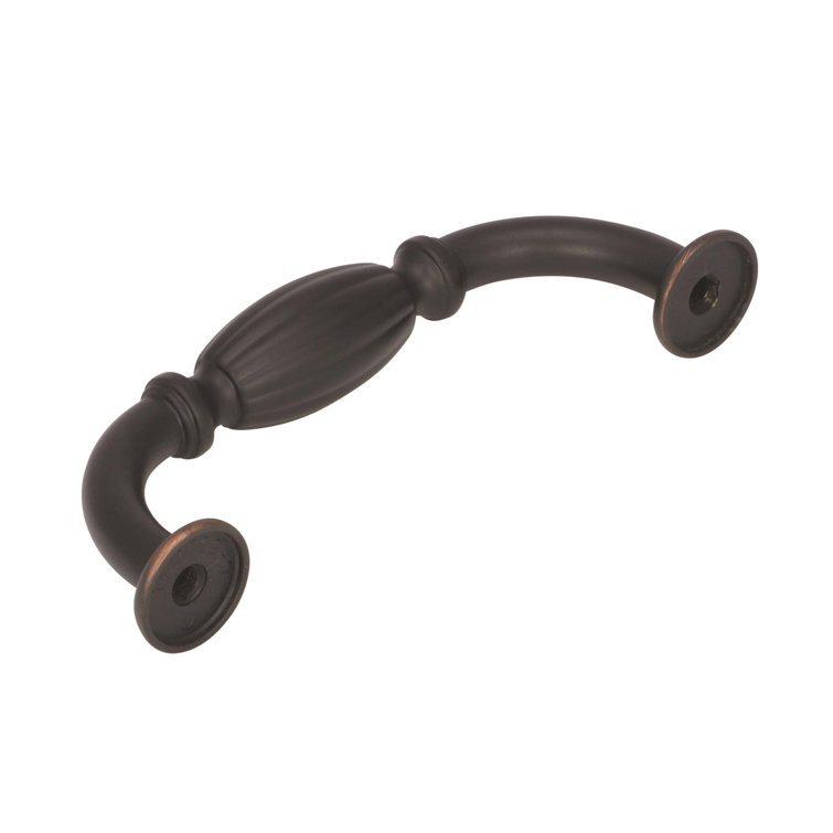 Polished Nickel Ribbed Barrel Cabinet Pull Handle