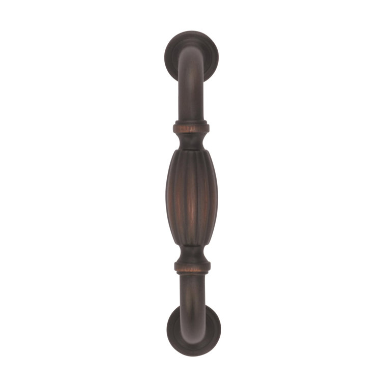 Polished Nickel Ribbed Barrel Cabinet Pull Handle