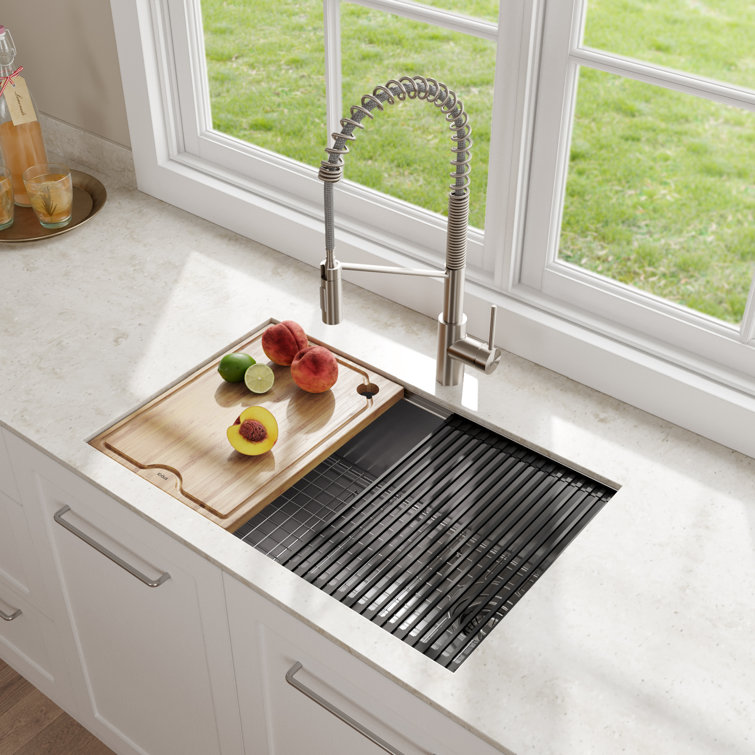 Kore 27" Stainless Steel Drop-In Kitchen Sink with Accessories