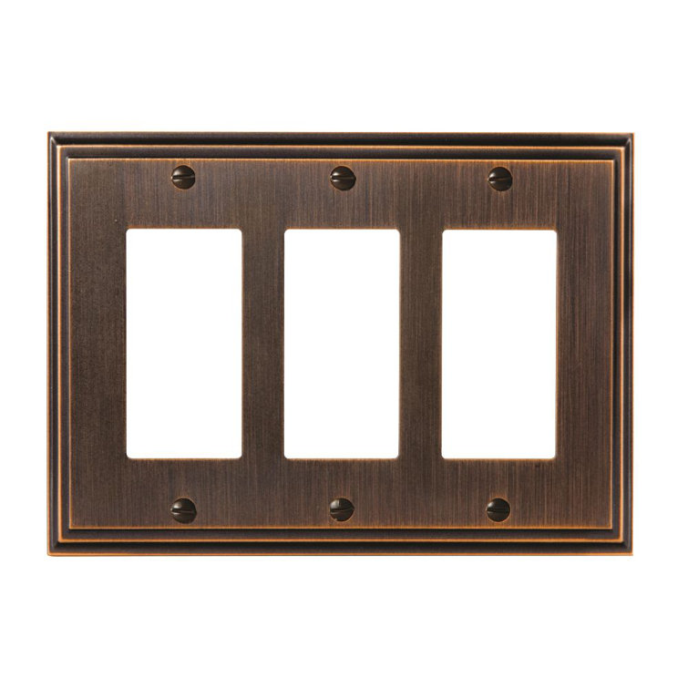 Oil Rubbed Bronze Triple Rocker Switch Wall Plate