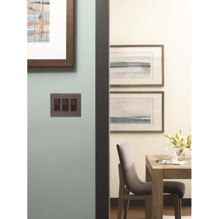 Oil Rubbed Bronze Triple Rocker Switch Wall Plate