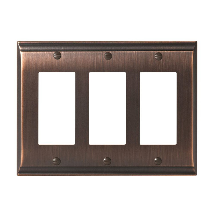 Oil Rubbed Bronze Triple Rocker Switch Wall Plate