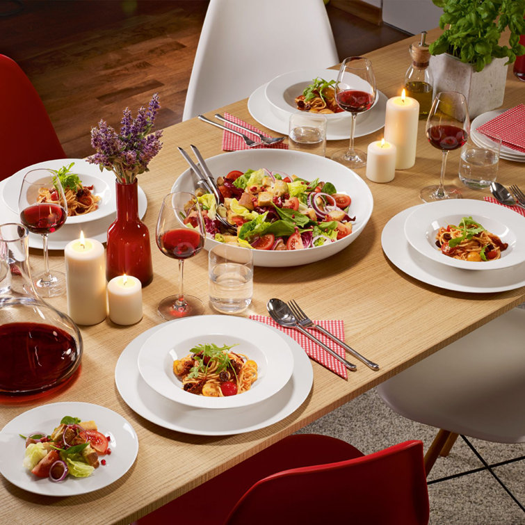 White Premium Porcelain Round Serving Bowl for Salad and Dessert
