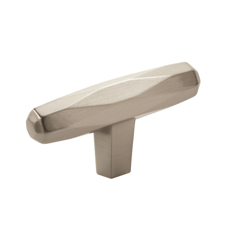 Satin Nickel Brushed T-Handle Cabinet Knob with Mounting Hardware