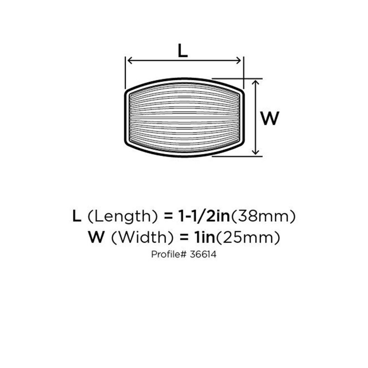Satin Nickel Rectangular Cabinet Knob with Mounting Hardware